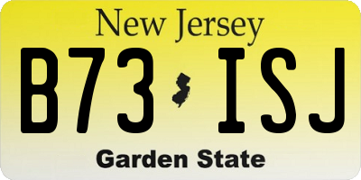 NJ license plate B73ISJ