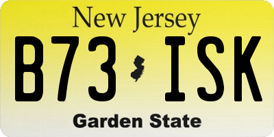 NJ license plate B73ISK