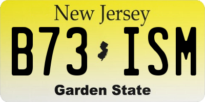 NJ license plate B73ISM