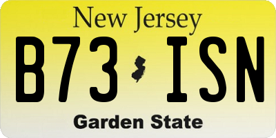 NJ license plate B73ISN