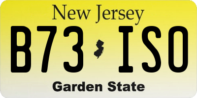 NJ license plate B73ISO