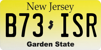 NJ license plate B73ISR