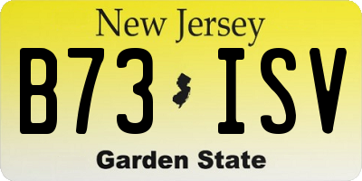 NJ license plate B73ISV