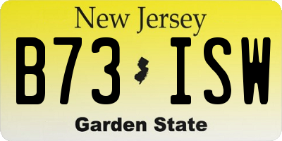 NJ license plate B73ISW