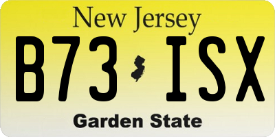 NJ license plate B73ISX