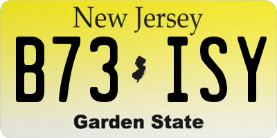 NJ license plate B73ISY