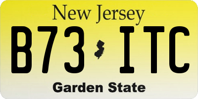 NJ license plate B73ITC