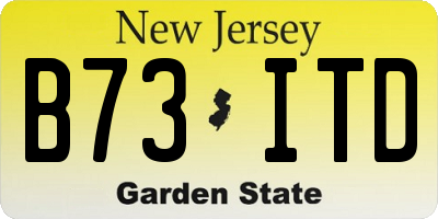 NJ license plate B73ITD