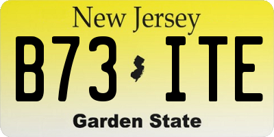 NJ license plate B73ITE