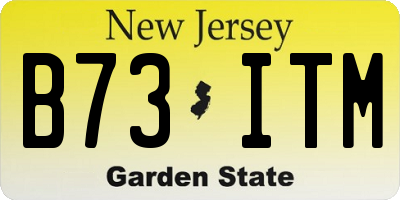 NJ license plate B73ITM