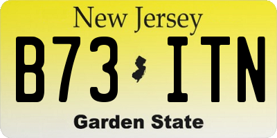 NJ license plate B73ITN