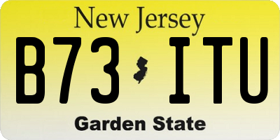 NJ license plate B73ITU