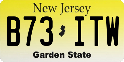 NJ license plate B73ITW
