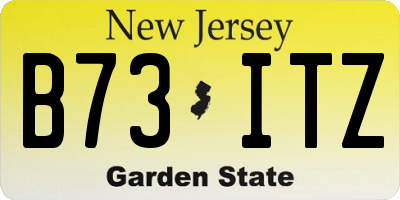NJ license plate B73ITZ