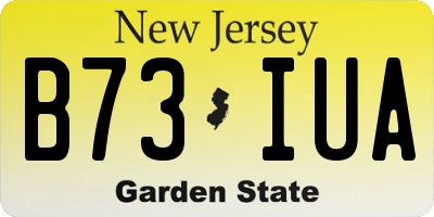 NJ license plate B73IUA