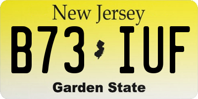 NJ license plate B73IUF