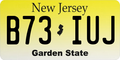 NJ license plate B73IUJ