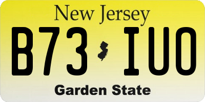 NJ license plate B73IUO