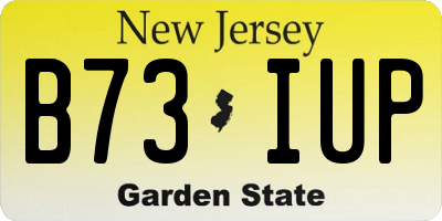 NJ license plate B73IUP