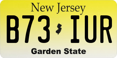NJ license plate B73IUR