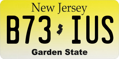 NJ license plate B73IUS