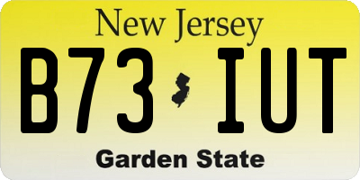 NJ license plate B73IUT