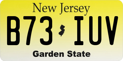 NJ license plate B73IUV
