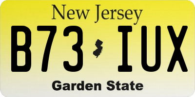 NJ license plate B73IUX
