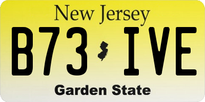 NJ license plate B73IVE