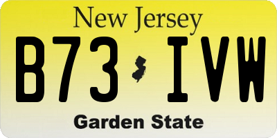 NJ license plate B73IVW