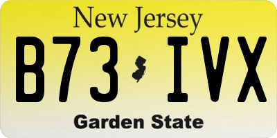 NJ license plate B73IVX