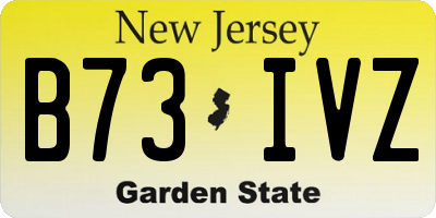 NJ license plate B73IVZ