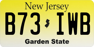 NJ license plate B73IWB