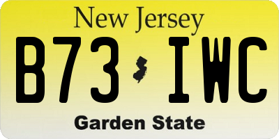 NJ license plate B73IWC
