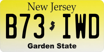 NJ license plate B73IWD