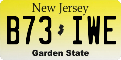 NJ license plate B73IWE