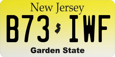 NJ license plate B73IWF