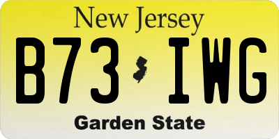 NJ license plate B73IWG