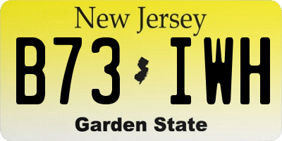 NJ license plate B73IWH