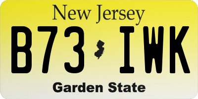 NJ license plate B73IWK