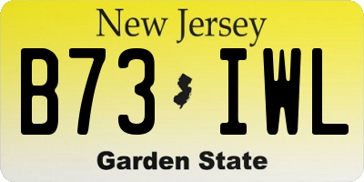 NJ license plate B73IWL