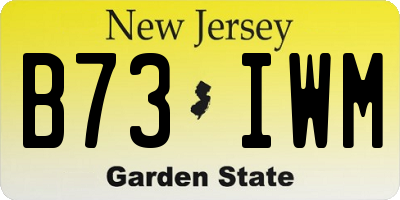 NJ license plate B73IWM