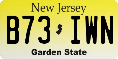 NJ license plate B73IWN