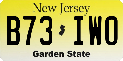 NJ license plate B73IWO