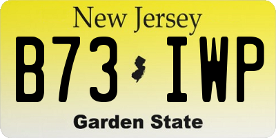 NJ license plate B73IWP