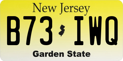 NJ license plate B73IWQ