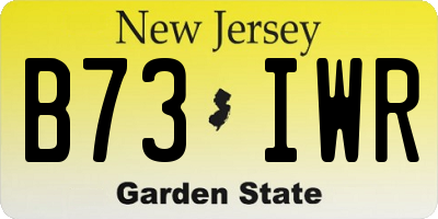 NJ license plate B73IWR