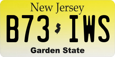 NJ license plate B73IWS