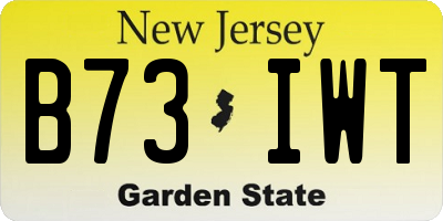 NJ license plate B73IWT