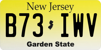 NJ license plate B73IWV